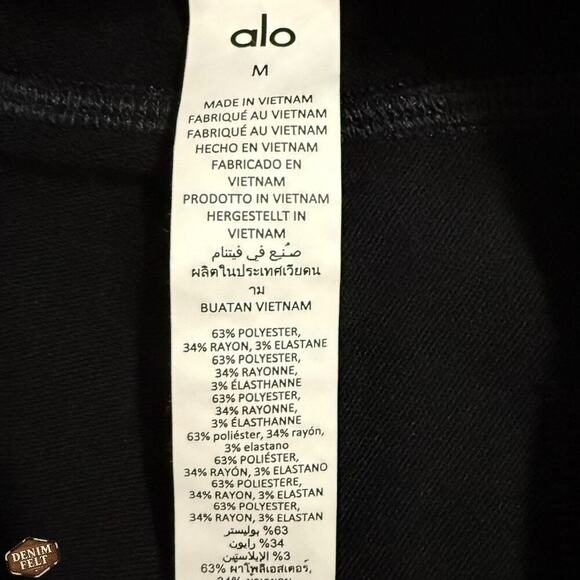 Alo Yoga Soho Sweatpant Black Alolux Relaxed Fit Lounge Joggers Size Medium - Picture 12 of 15
